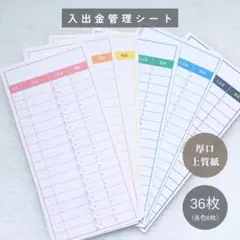 入出金管理シート　36枚　　家計管理/貯金シート/家計簿