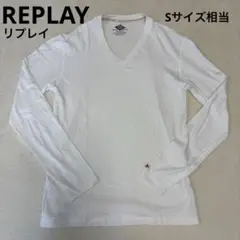 REPLAY アスレチックフィット Vネックカットソー ホワイト