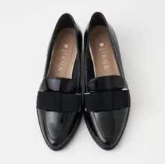 【美品】ダイアナ DIANA リボンローファー エナメル 平リボンオペラシューズ