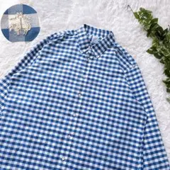【未使用】ブルックスブラザーズ　長袖ギンガムチェックシャツ　大きめ　刺繍