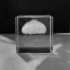 雲柄✨ 文鎮 クリスタル 置物 3D ガラス オブジェ クリスタル