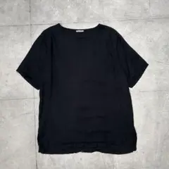 90s russ berens black linen t-shirt FLAX