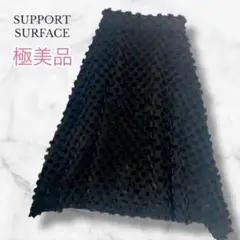 【未使用級】完売品✨ドット ファンシー生地 フレア スカート サポートサーフェス