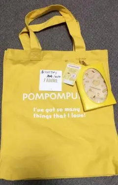 【当選販売限定】ポムポムプリン推し活グッズポーチ付トートバッグ　エコバッグ