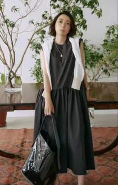 高橋志津奈さん×qualite カリテ　タスランチノワンピース　チャコールグレー
