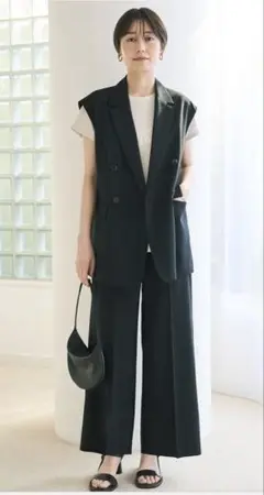 UNFILO軽量 洗えるTENNEN TOUCH ワイドストレートパンツ