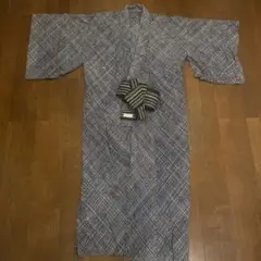 最終価格《メンズ浴衣　木綿》何気にカッコいい白ネイビーの浴衣