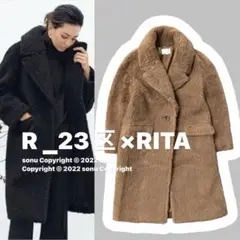 2020AW R(アール) 23区×RITAキャメル ボア チェスターコート32
