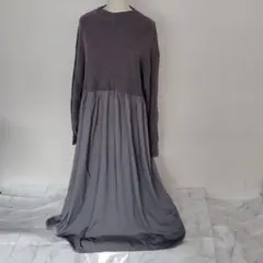 YVON INED N.VAGUE グレー ロングワンピース