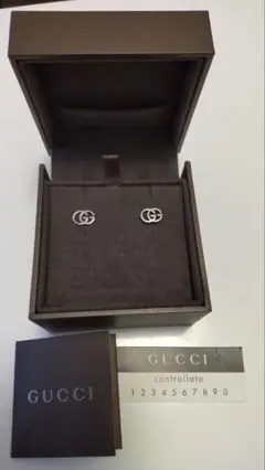GUCCI グッチ ホワイトゴールド ピアス