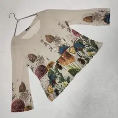 美品★CHER CHEUR ブラウス シアー 花柄 ボタニカル ベージュ M