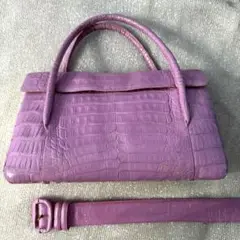 NANCY GONZALEZ/ナンシーゴンザレス　クロコがまぐちバッグ Nancy Gonzalez - Black Crocodile Hexagon Top Handle Bag