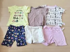 ユニクロ　ベビーパジャマ　夏　半袖　スヌーピー　アンパンマン　ミッフィー　90