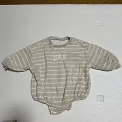GAP ベージュストライプ 長袖ボディスーツ