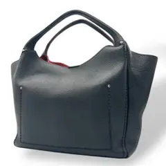 美品 397 アレンヌ トートバッグ A4 シボ革 レザー ブラック