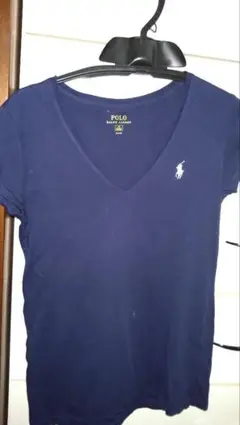 Ralph Lauren ネイビー Vネック Tシャツ XS