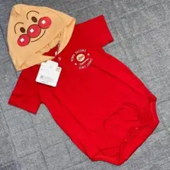 最安値❣️新品　アンパンマン フード付きロンパース 70〜80cm