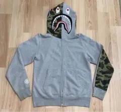 ★激レア★APE 切り替えし シャークパーカー 灰 M kaws シャーク