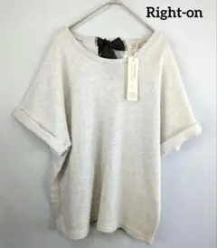 未使用✨️　Right-on　ライトオン　裏起毛リボン付き　半袖Tシャツ　М
