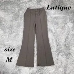 Lutique ルティーク (M) フレアパンツ 厚手 レトロ ヘリンボーン