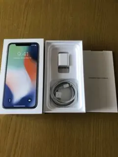 iPhone X 256GB 用 箱、充電アダプター、ケーブル