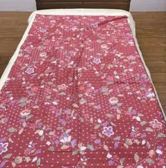 訳あり　シングル　掛ふとん　側生地　綿１００％　ピンク