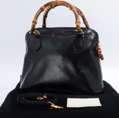 【希少サイズ】グッチ 2way ミニ ハンドバッグ ショルダー バンブー