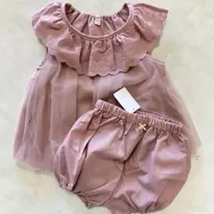 チュールトップス　チュニック　100 上下セットアップ　女の子　おしゃれ着　春夏
