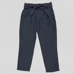 gaminerie♡リボン付きドレープパンツ　テーパード　タック　ネイビー　M