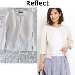 Reflect 〔洗える〕ラウンドネックジャケット 通勤 セレモニー