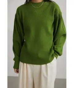 【スタイルミキサー】グリーン ニットトップス