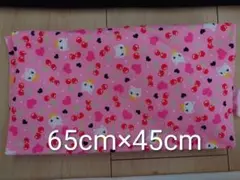 55★ねことチェリー柄生地 65cm×45cm