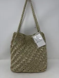 A635 ゴールド 編み込み かごバッグ