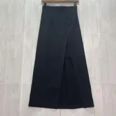 グレイル　レイヤードスリットタイトスカート　美品　ウエストゴム　黒　L
