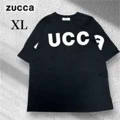 【新品同様】zucca ブランドロゴ プリント Tシャツ ブラック XLサイズ