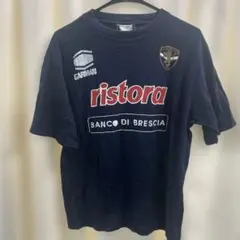ブレッシア　ロベルト　バッジオ コットン ネイビーTシャツ