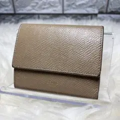 セリーヌ　財布　三つ折り　ベージュ　スモールトリフォールド　レザー