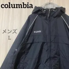 コロンビア ジップアップ ナイロンジャケット ライトアウター 黒 ブラック L
