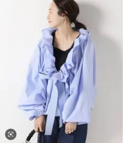 PATOU パトゥ オーガニックコットン ブラウス ブルー