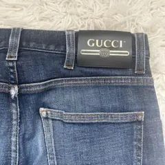 【極美品】グッチ デニムパンツ テーパード　 ロゴパッチ メンズ 28