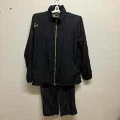 ダンロップ ウィンドブレーカー ブラックメンズ薄手防寒上下セット【L】