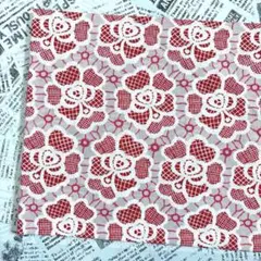 シーチング生地 花柄 レッド 2m SALE