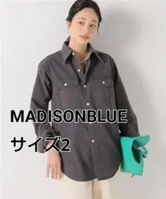 美品★MADISONBLUE HAMPTONバックサテンシャツブラック