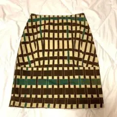 MARNI マルニ スカート コットン リネン 麻 ボーダー ほつれ加工