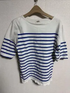 ジャーナルスタンダード　白と青のストライプ Tシャツ 3/4袖