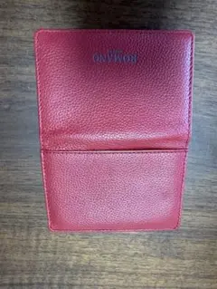 レザー 赤 名刺入れ カードポケット付き