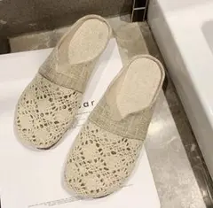 レース編みサンダル