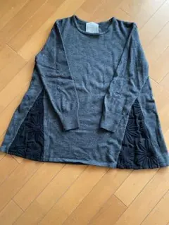 ビアズリー サイド花柄デザインニット 新品