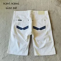 【最終SALE】カールカナイ 刺繍デザイン ハーフパンツ ホワイト 38★即完