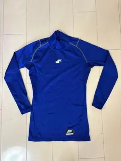 SSK長袖アンダーシャツ ハイネック ブルー M